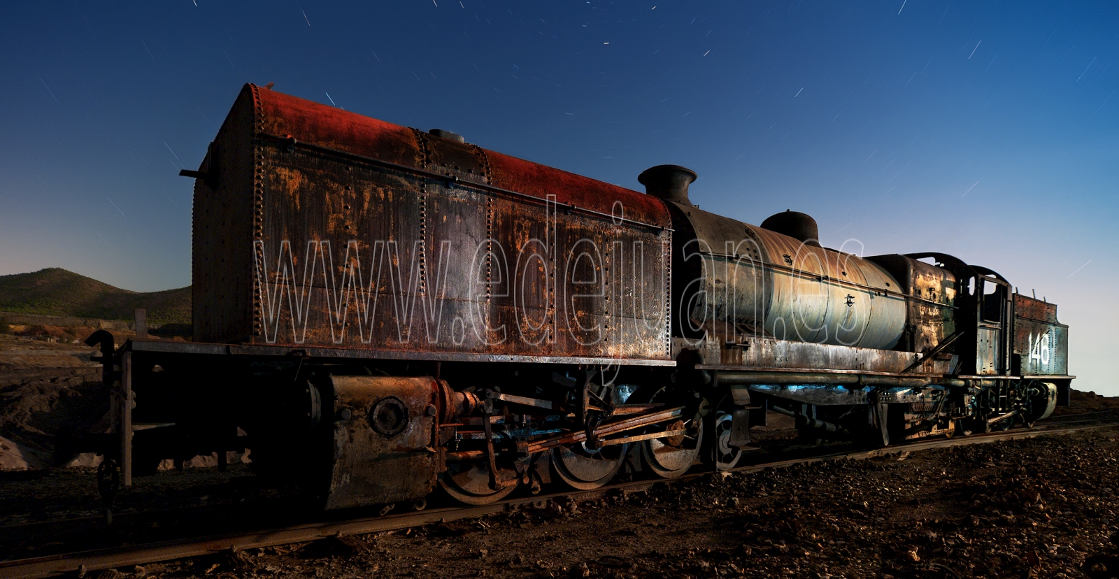 Locomotora 146 del material ferroviario de las minas de Riotinto.