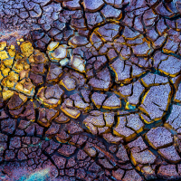 Texturas de Riotinto. Extraídas en la orilla del río donde se acumulan estos sedimentos que colorean el barro.